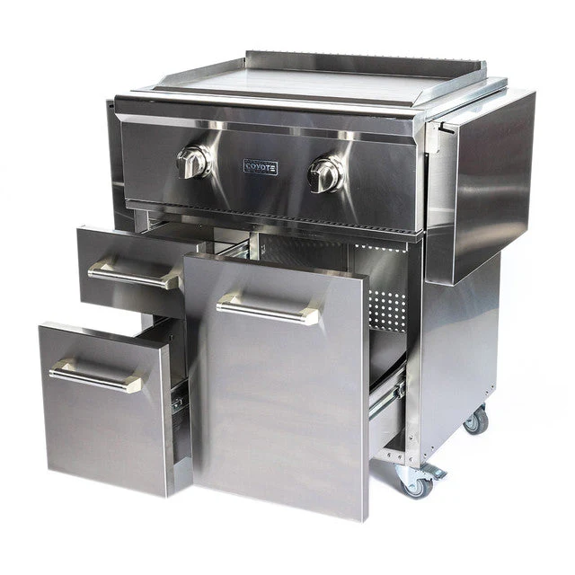 Coyote 30" Flat Top Grill with Cart - C1FTG30+C1FTCART - Image 2