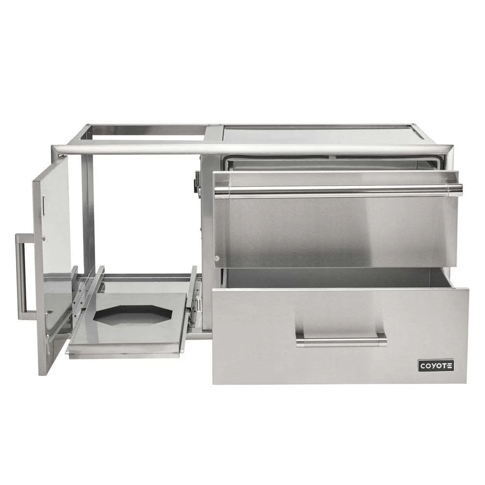 Coyote 42" Access Door With Storage & Warming Drawer Combo - C3-CDWD - Image 3