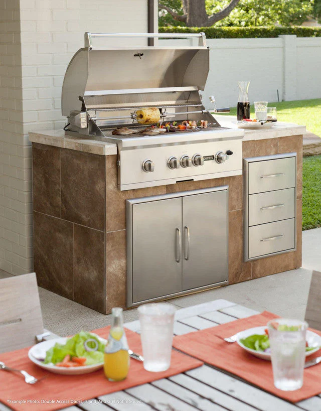 Coyote S-Series 36" Grill Package - Includes Grill, 36" Double Access Door, & Double Side Burner - C2SL36+CDA2436+C1DB - Image 3