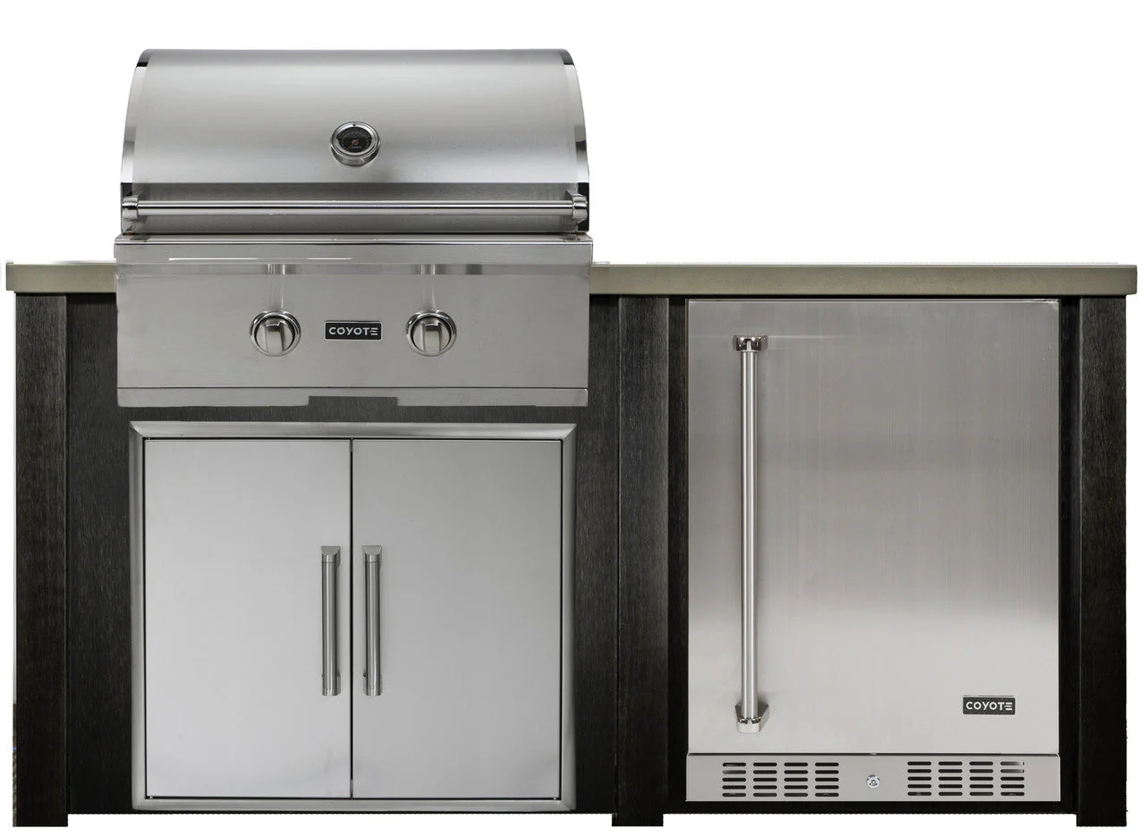 HAVEN 5.5 Ft Outdoor Kitchen Island w/ 24" Refrigerator - HCOY66REF - Image 4