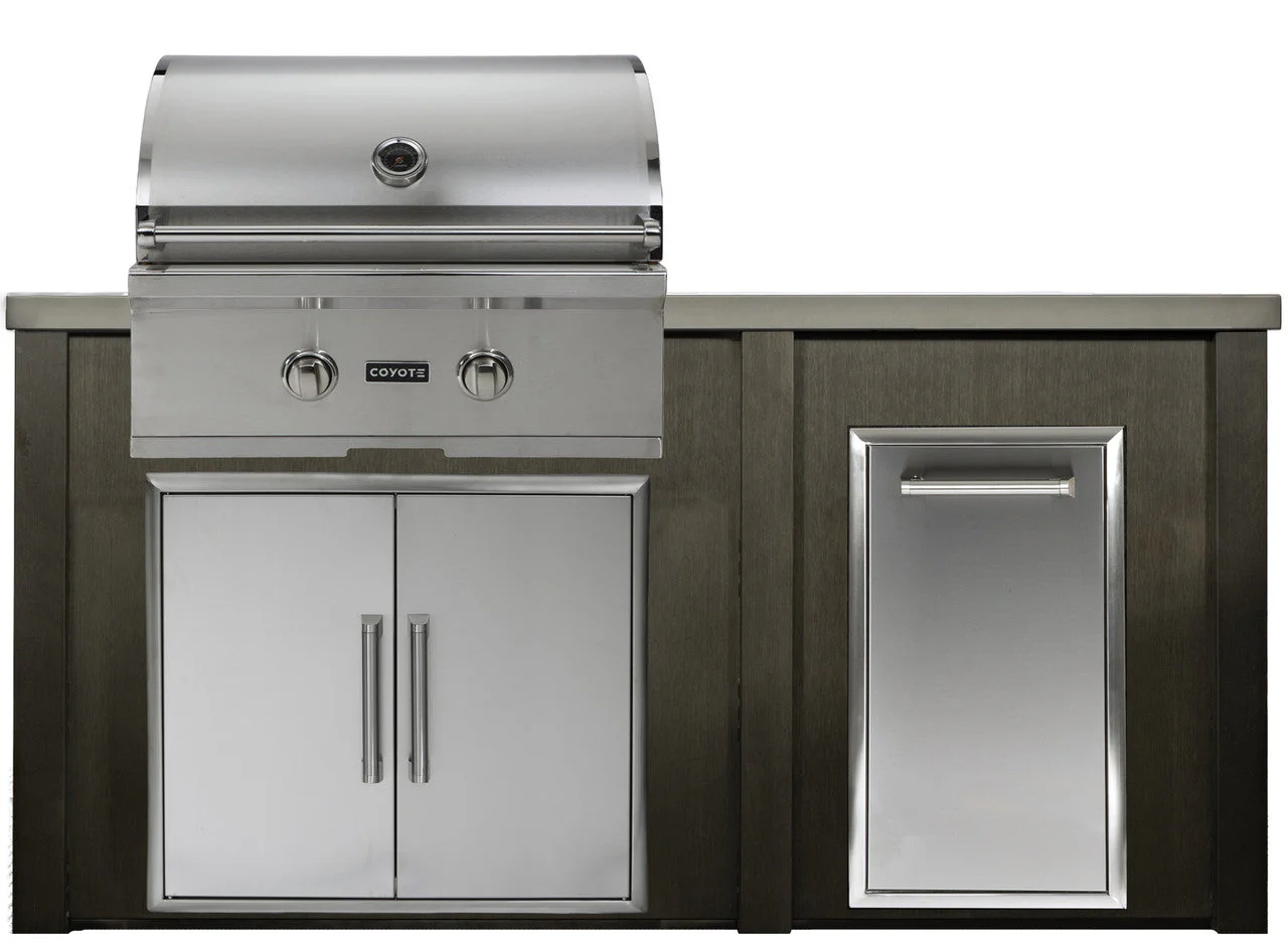 HAVEN 5.5 Ft Outdoor Kitchen Island w/ Trash Center - HCOY66TRASH - Image 2
