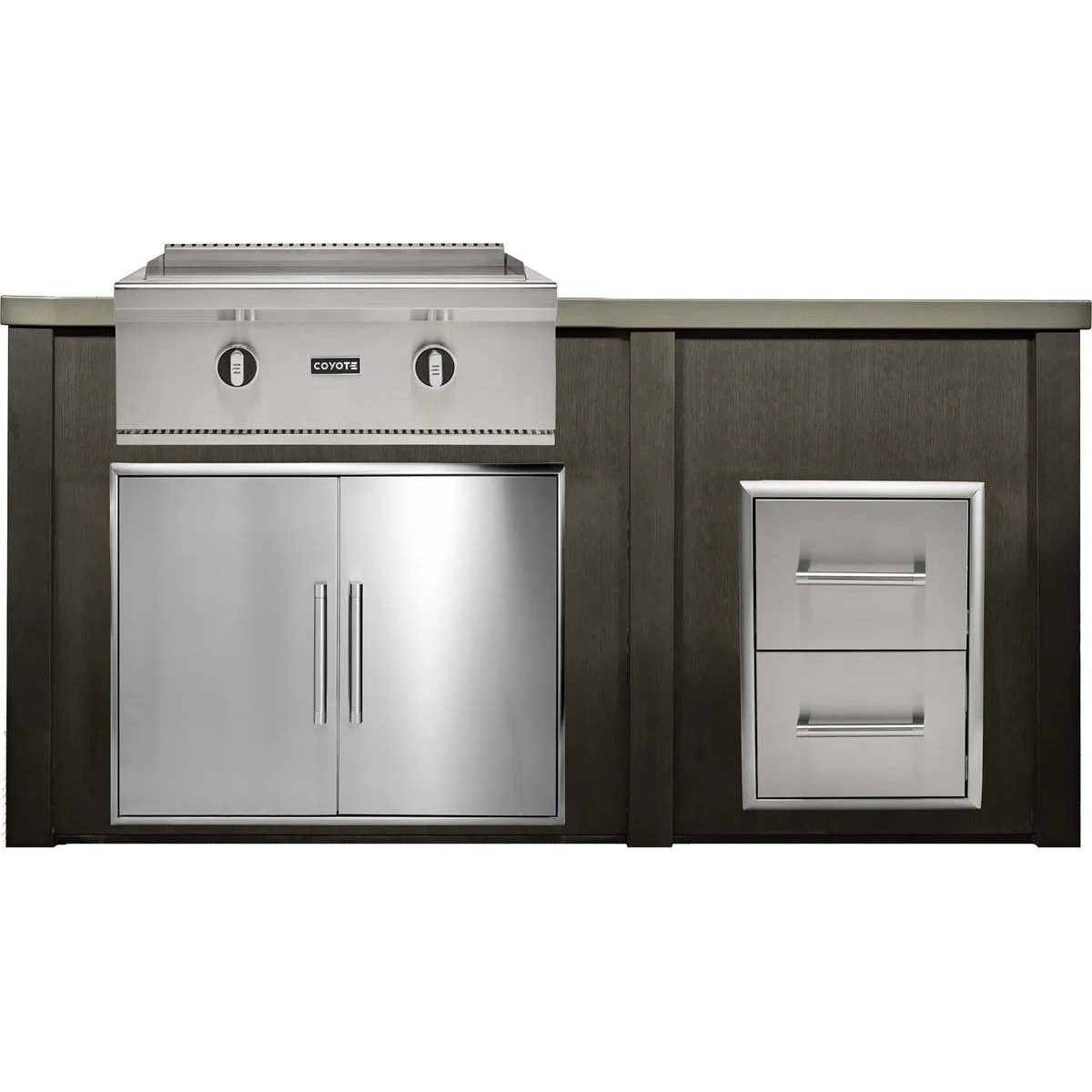HAVEN 6 Ft Outdoor Kitchen Island w/ 2 Drawer Cabinet - HCOY72DRAW - Image 3