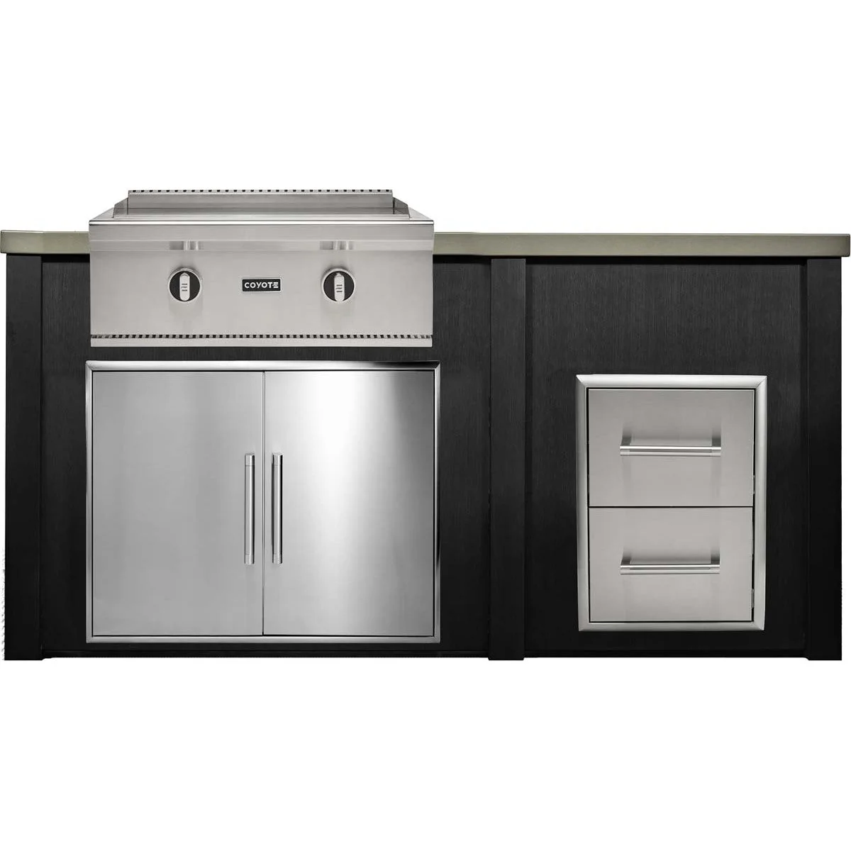 HAVEN 6 Ft Outdoor Kitchen Island w/ 2 Drawer Cabinet - HCOY72DRAW - Image 4
