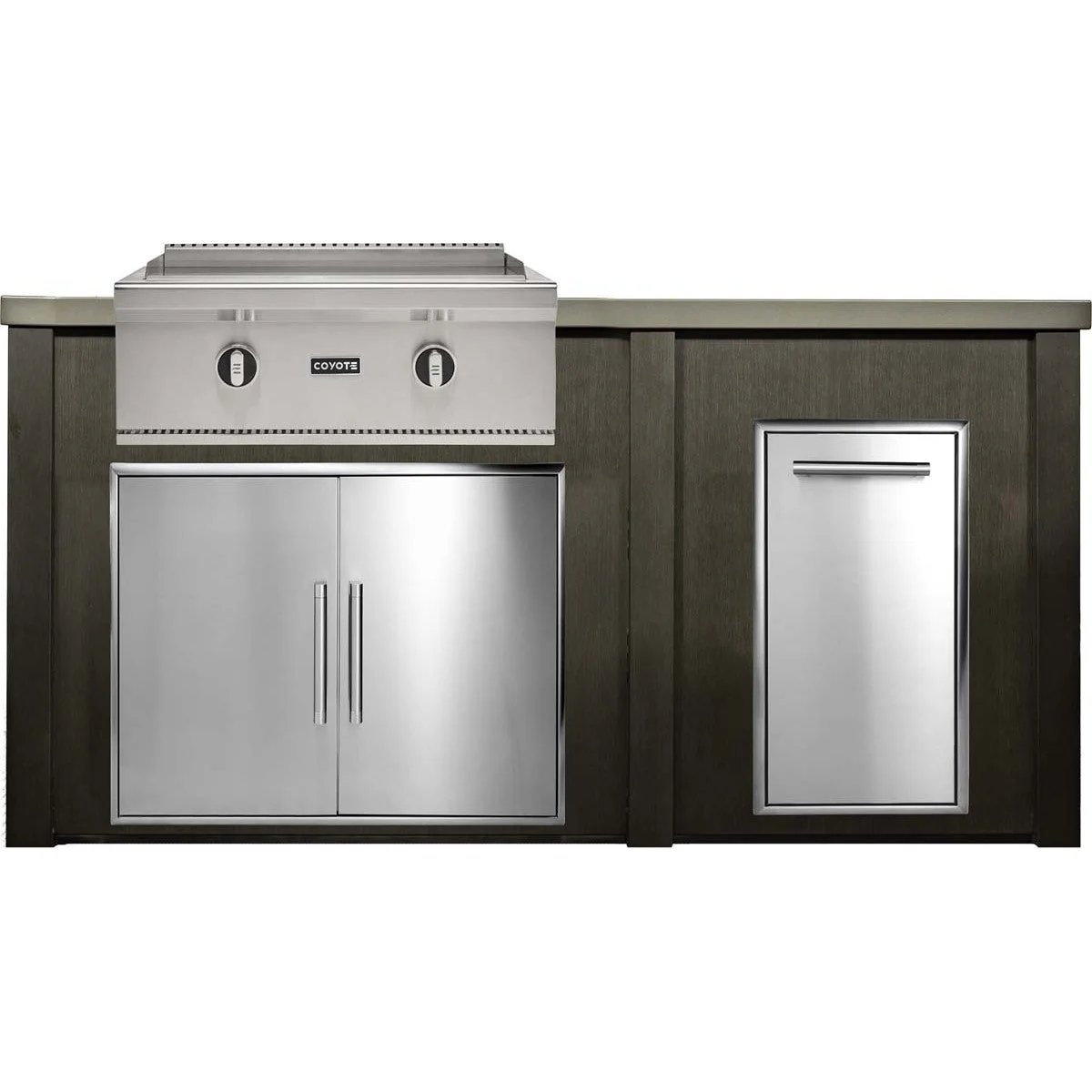 HAVEN 6 Ft Outdoor Kitchen Island w/ Trash Center - HCOY72TRASH - Image 3