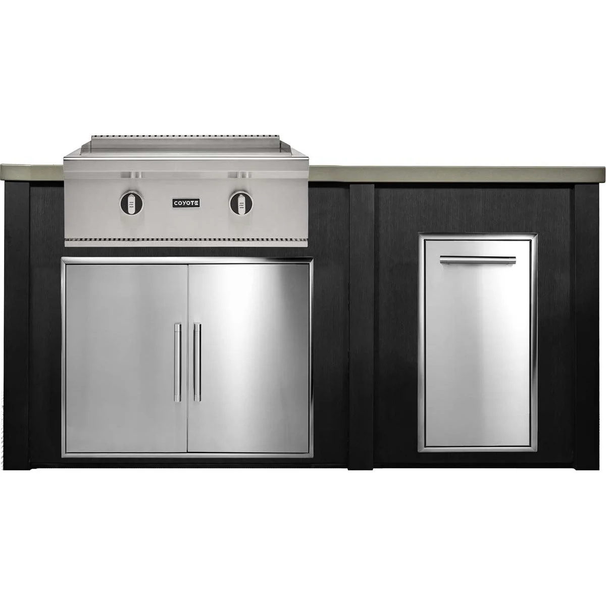 HAVEN 6 Ft Outdoor Kitchen Island w/ Trash Center - HCOY72TRASH - Image 4