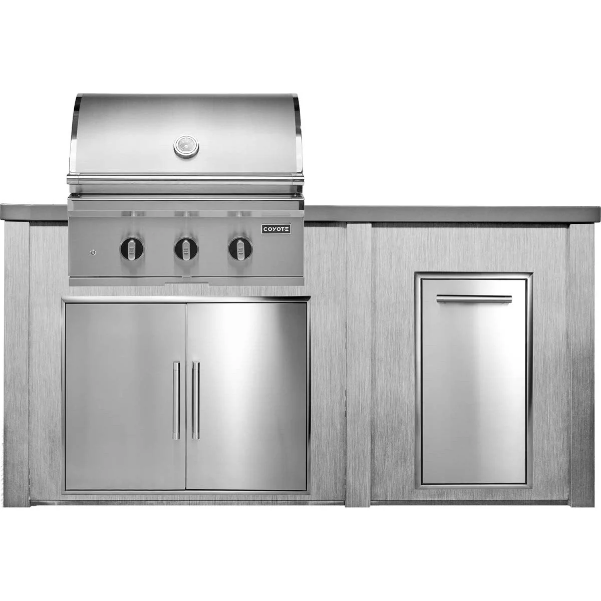 HAVEN 6 Ft Outdoor Kitchen Island w/ Trash Center - HCOY72TRASH - Image 5