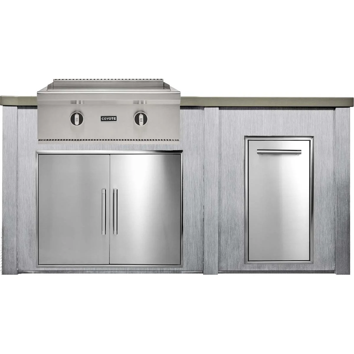 HAVEN 6 Ft Outdoor Kitchen Island w/ Trash Center - HCOY72TRASH - Image 6