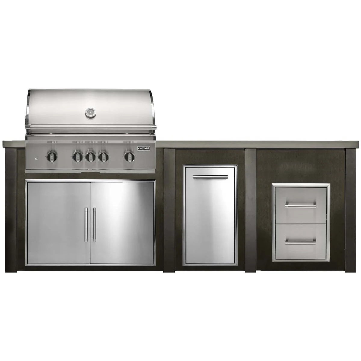 HAVEN 8 Ft Outdoor Kitchen Island w/ 2 Drawer Cabinet - HCOY96DRAW - Image 3