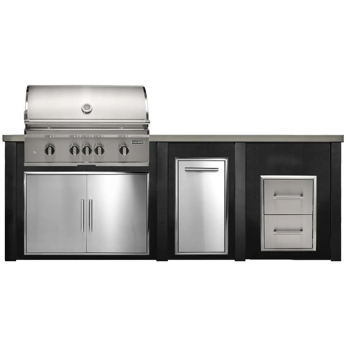 HAVEN 8 Ft Outdoor Kitchen Island w/ 2 Drawer Cabinet - HCOY96DRAW - Image 4
