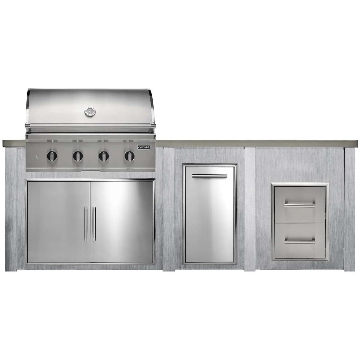 HAVEN 8 Ft Outdoor Kitchen Island w/ 2 Drawer Cabinet - HCOY96DRAW - Image 5