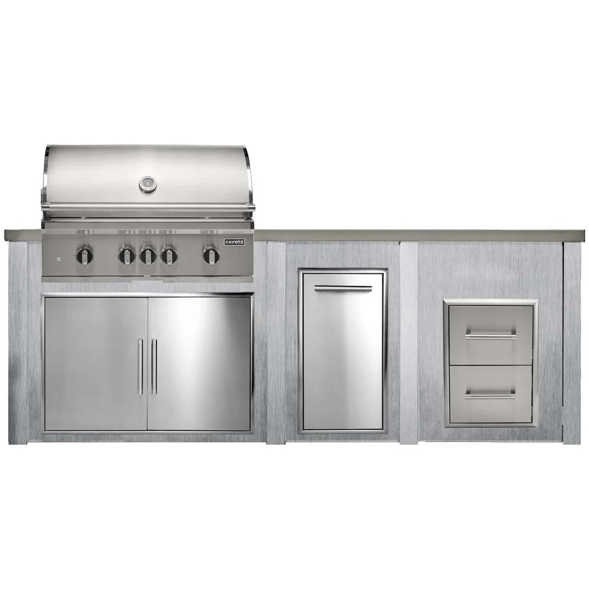 HAVEN 8 Ft Outdoor Kitchen Island w/ 2 Drawer Cabinet - HCOY96DRAW - Image 6