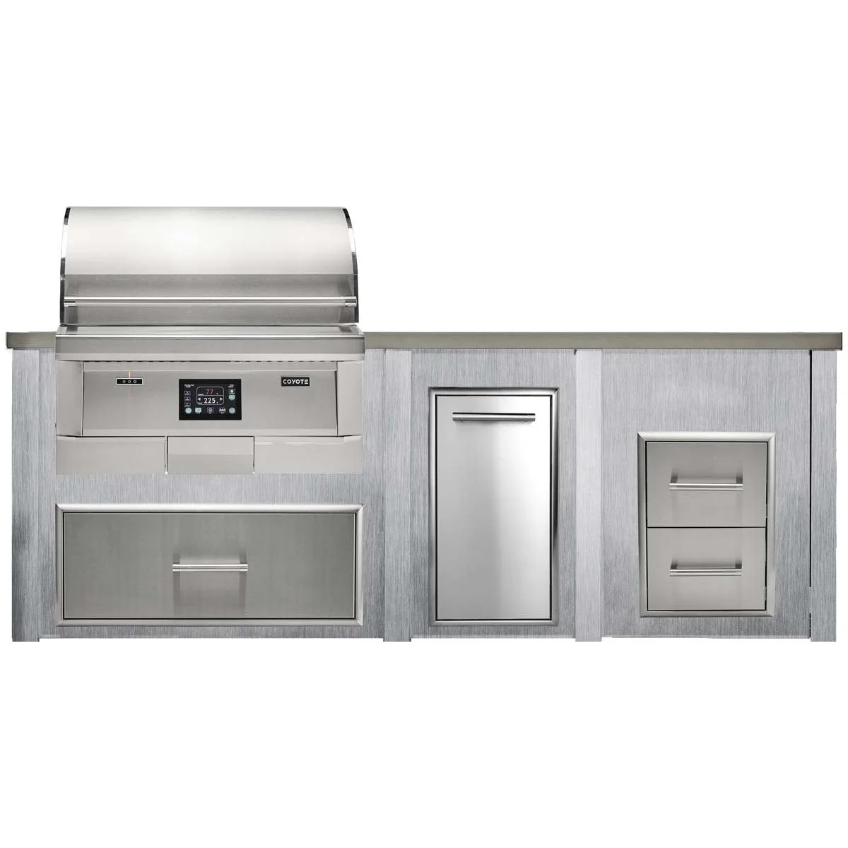 HAVEN 8 Ft Pellet Outdoor Kitchen Island w/ 2 Drawer Cabinet - HCOY96PDRAW - Image 3
